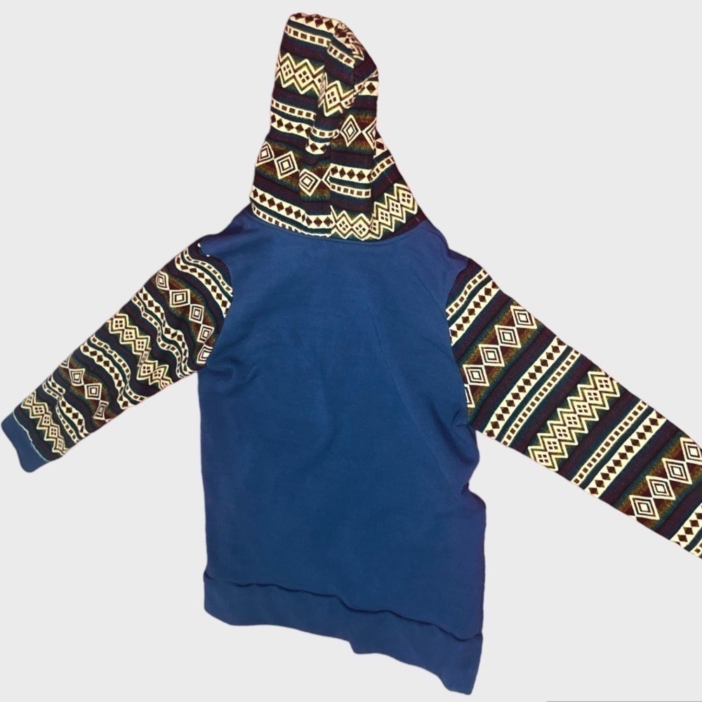 Aztec Hoodie Wool Colorful Vintage Woven - Picture 3 of 7